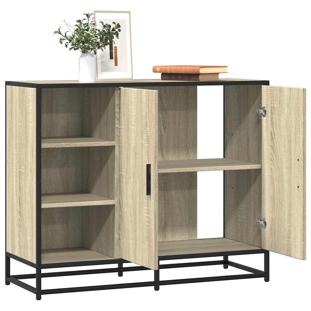 Dulap, Gri Sonoma, 92X35X76 Cm, Lemn Prelucrat