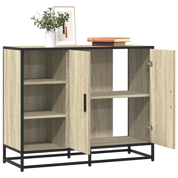 Dulap, Gri Sonoma, 92X35X76 Cm, Lemn Prelucrat