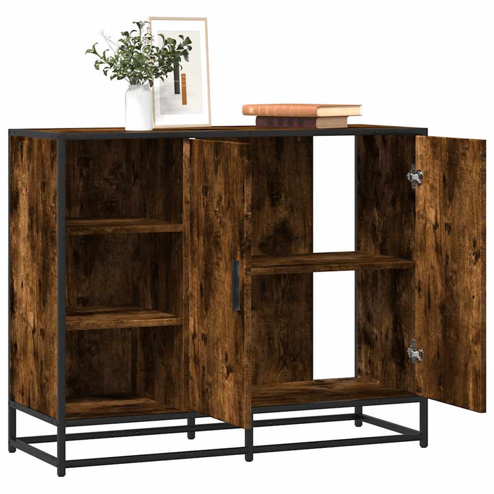 Dulap, Gri Sonoma, 92X35X76 Cm, Lemn Prelucrat