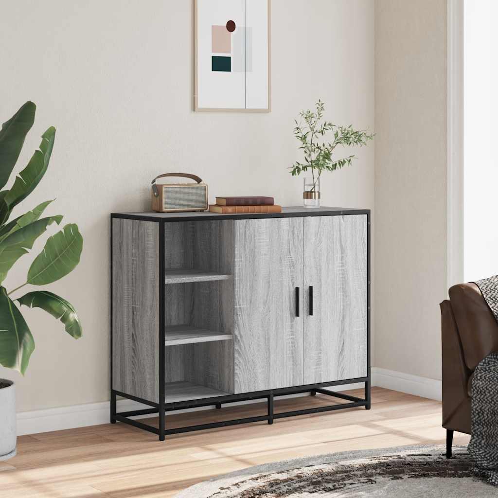 Dulap, Gri Sonoma, 92X35X76 Cm, Lemn Prelucrat