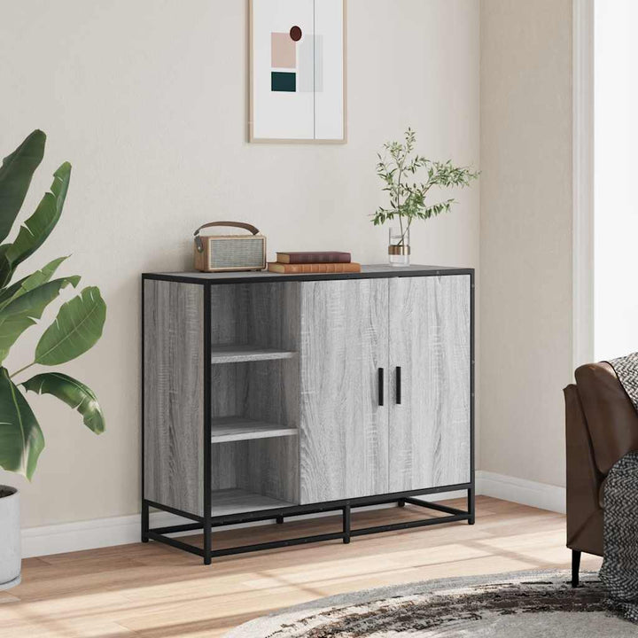 Dulap, Gri Sonoma, 92X35X76 Cm, Lemn Prelucrat
