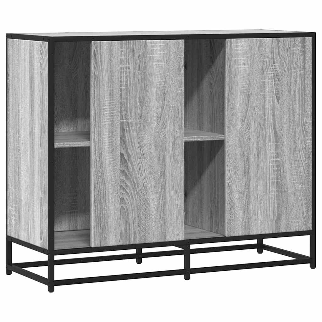 Dulap, Gri Sonoma, 92X35X76 Cm, Lemn Prelucrat
