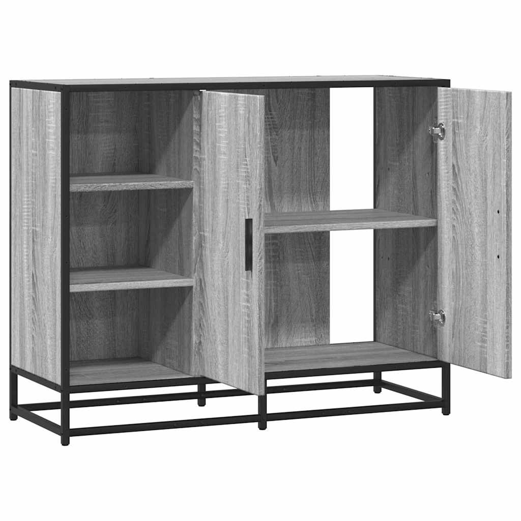 Dulap, Gri Sonoma, 92X35X76 Cm, Lemn Prelucrat