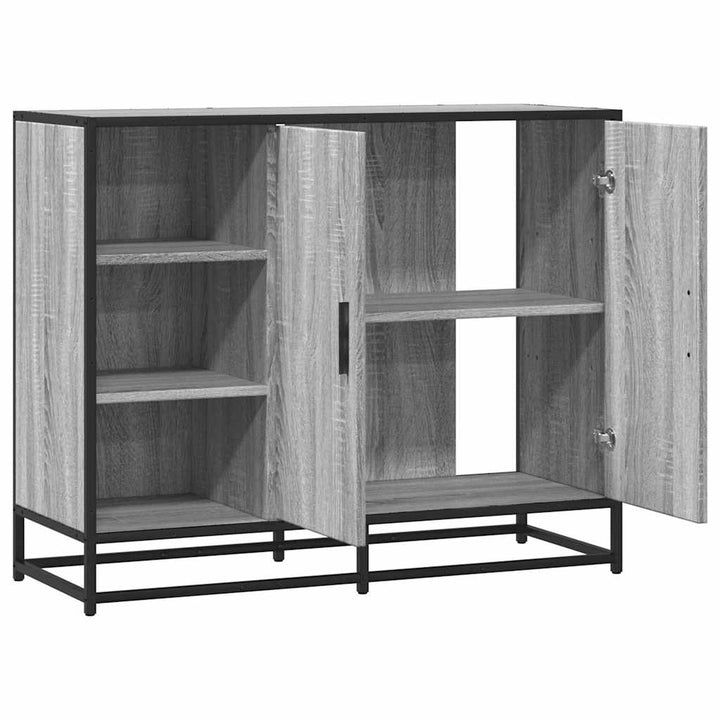 Dulap, Gri Sonoma, 92X35X76 Cm, Lemn Prelucrat