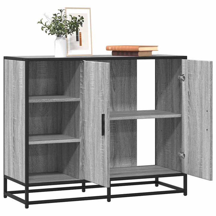 Dulap, Gri Sonoma, 92X35X76 Cm, Lemn Prelucrat