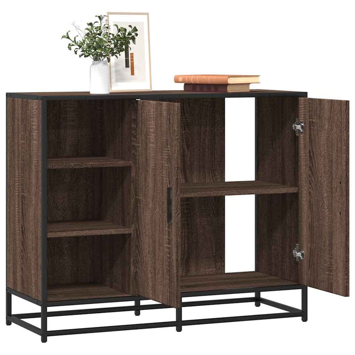 Dulap, Gri Sonoma, 92X35X76 Cm, Lemn Prelucrat