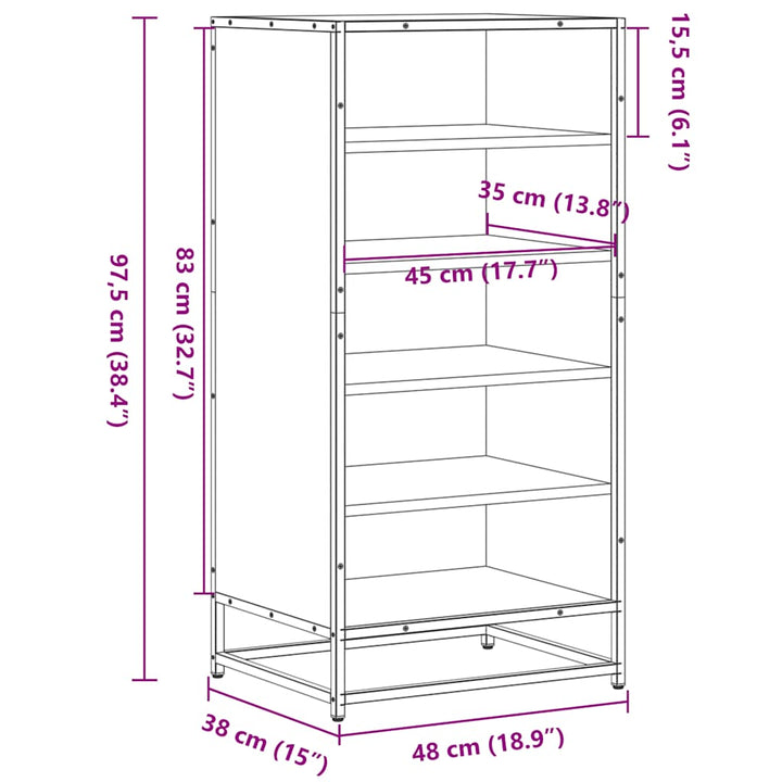 Suport Pantofi 48X38X97,5 Cm Lemn Prelucrat