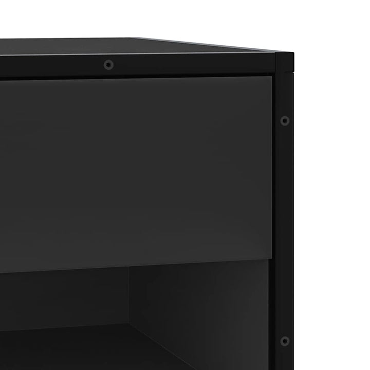 Bancă De Pantofi Neagră 60X40X53,5 Cm Lemn Și Metal Prelucrat