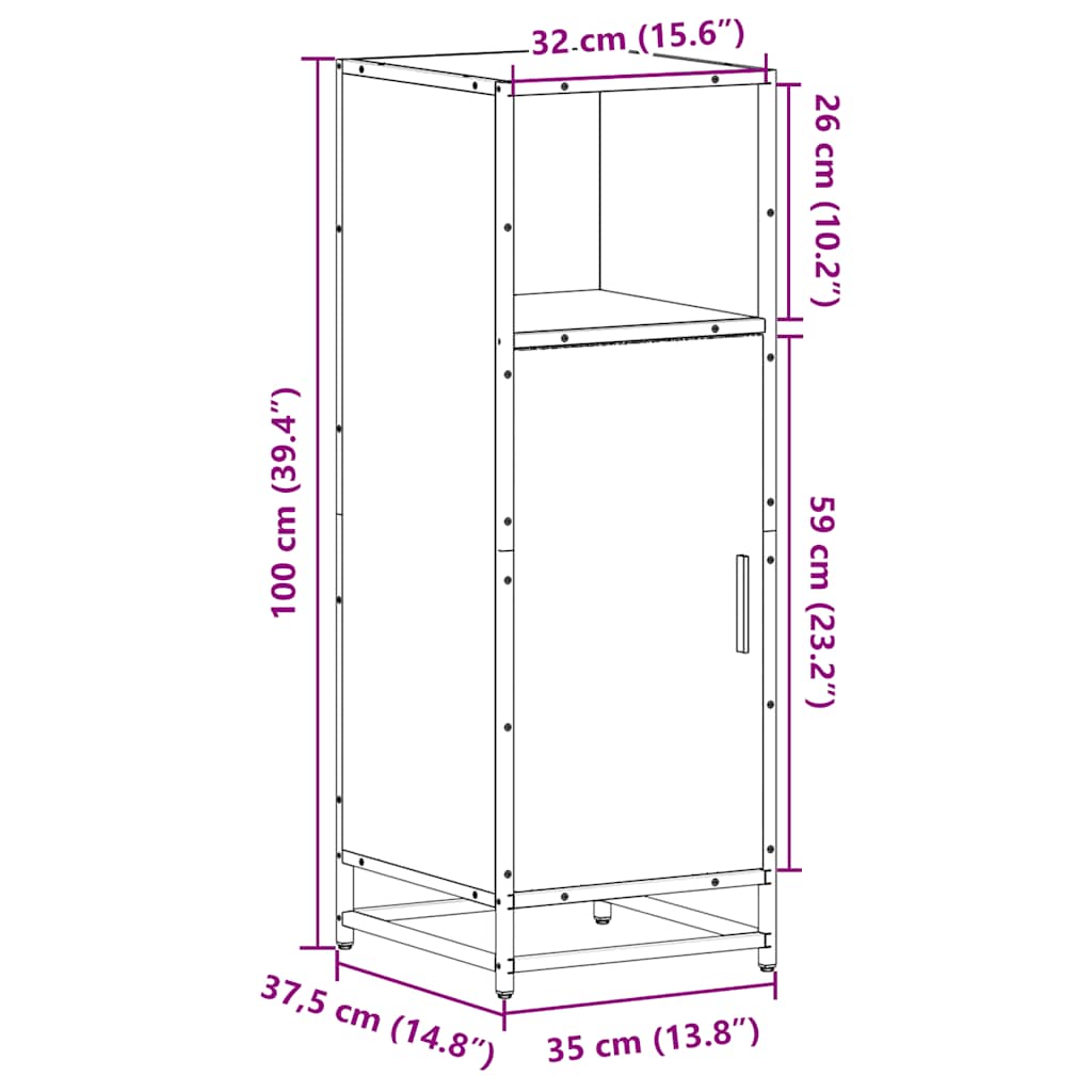 Dulap De Baie, , 35X37,5X100 Cm, Lemn Prelucrat
