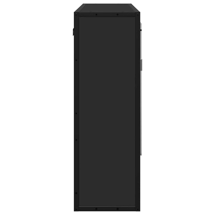 Dulap Cu Oglindă Pentru Baie Neagră 65X20X60 Cm Lemn Prelucrat
