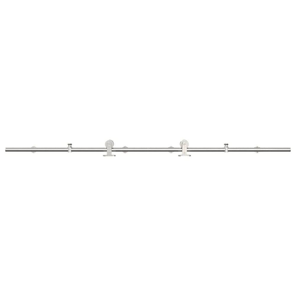 Set Piese Pentru Ușă Glisantă, Argintiu, 200 Cm Oțel Inoxidabil