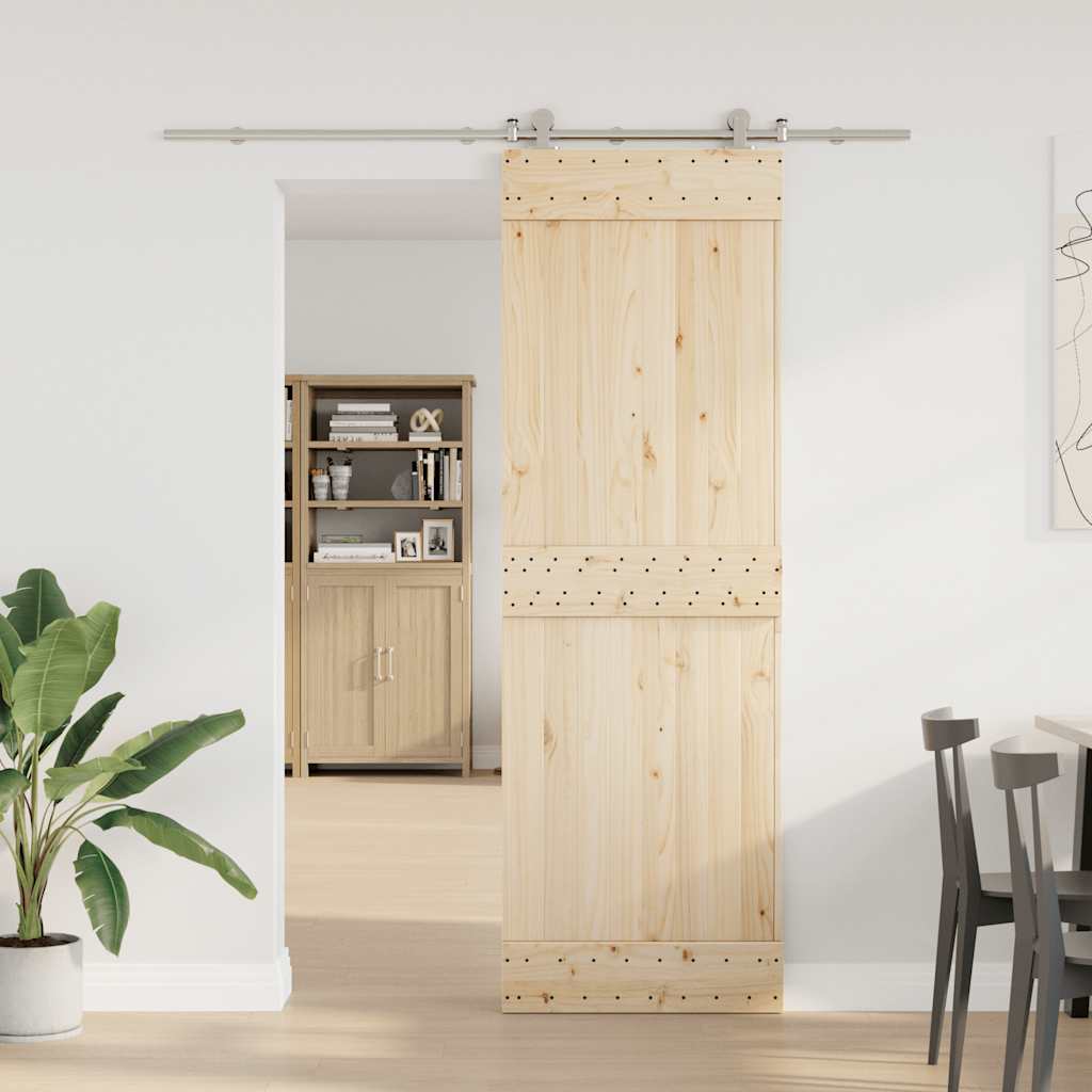 Set Piese Pentru Ușă Glisantă, Argintiu, 200 Cm Oțel Inoxidabil