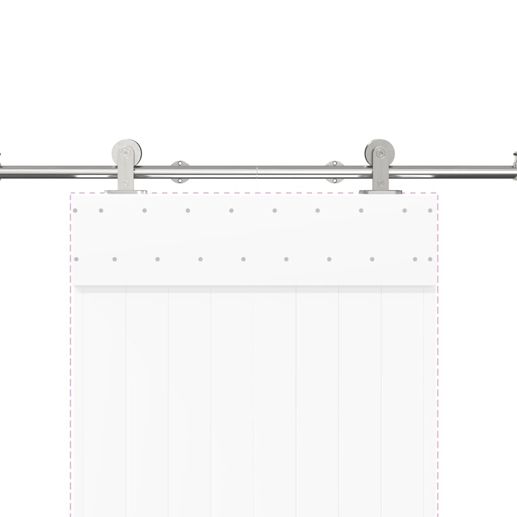 Set Piese Pentru Ușă Glisantă, Argintiu, 200 Cm Oțel Inoxidabil