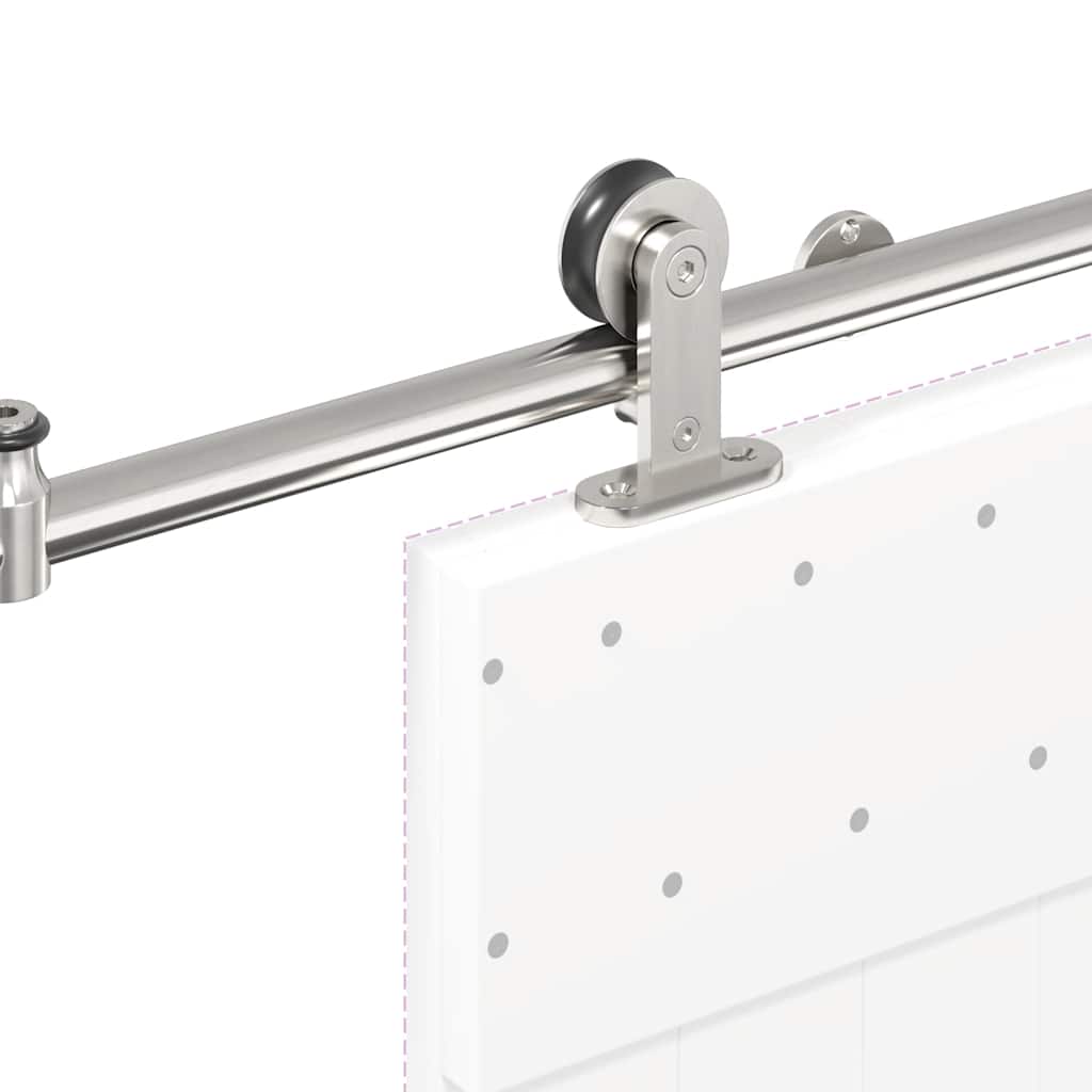 Set Piese Pentru Ușă Glisantă, Argintiu, 200 Cm Oțel Inoxidabil