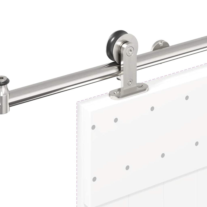 Set Piese Pentru Ușă Glisantă, Argintiu, 200 Cm Oțel Inoxidabil