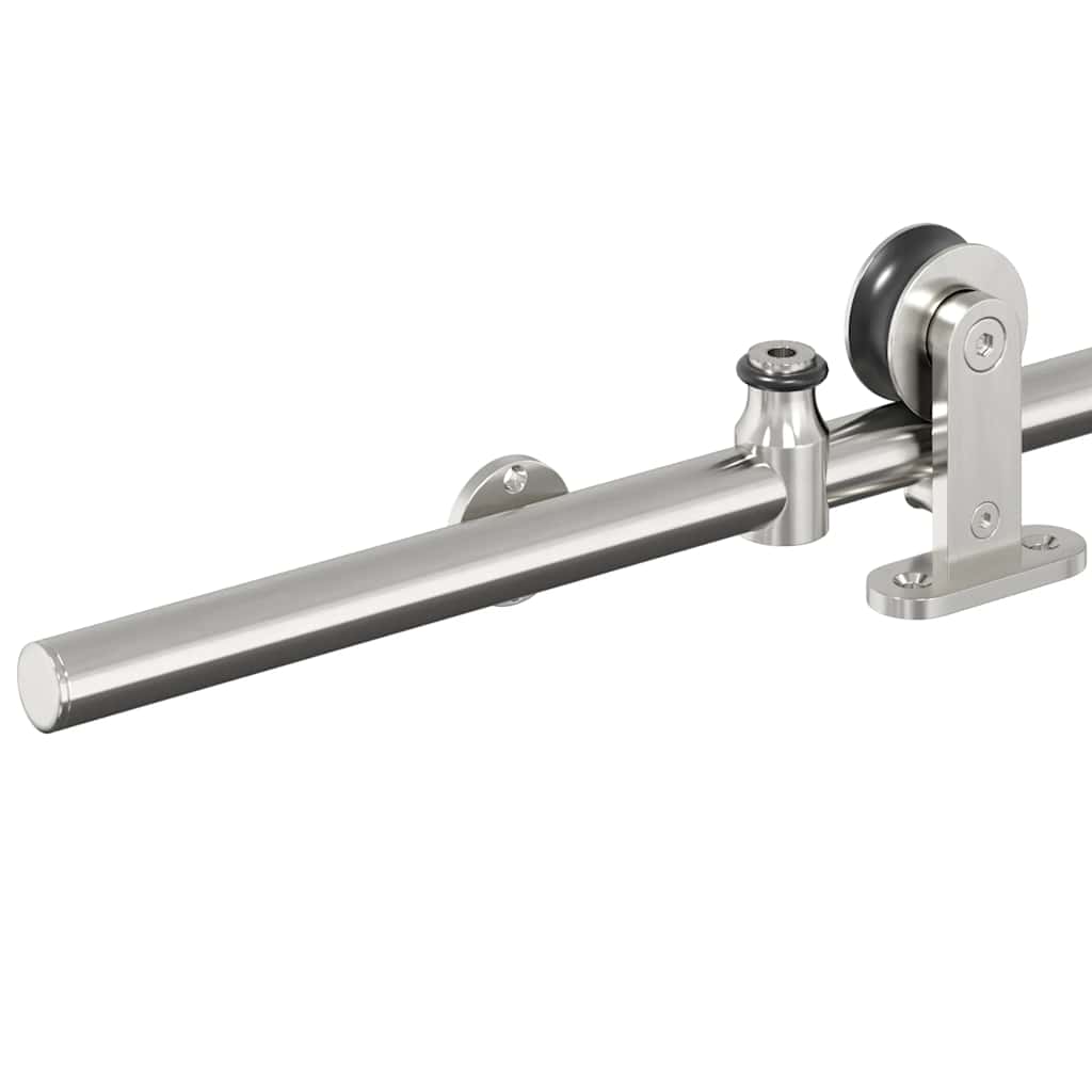 Set Piese Pentru Ușă Glisantă, Argintiu, 200 Cm Oțel Inoxidabil