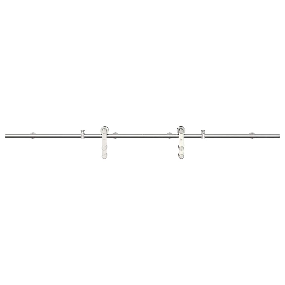 Set Piese Pentru Ușă Glisantă, Argintiu, 200 Cm Oțel Inoxidabil