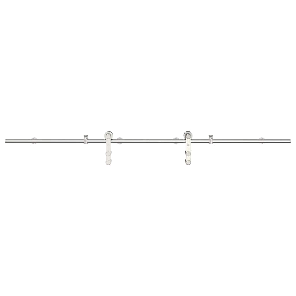 Set Piese Pentru Ușă Glisantă, Argintiu, 200 Cm Oțel Inoxidabil