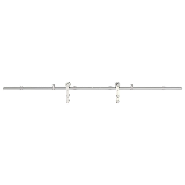 Set Piese Pentru Ușă Glisantă, Argintiu, 200 Cm Oțel Inoxidabil
