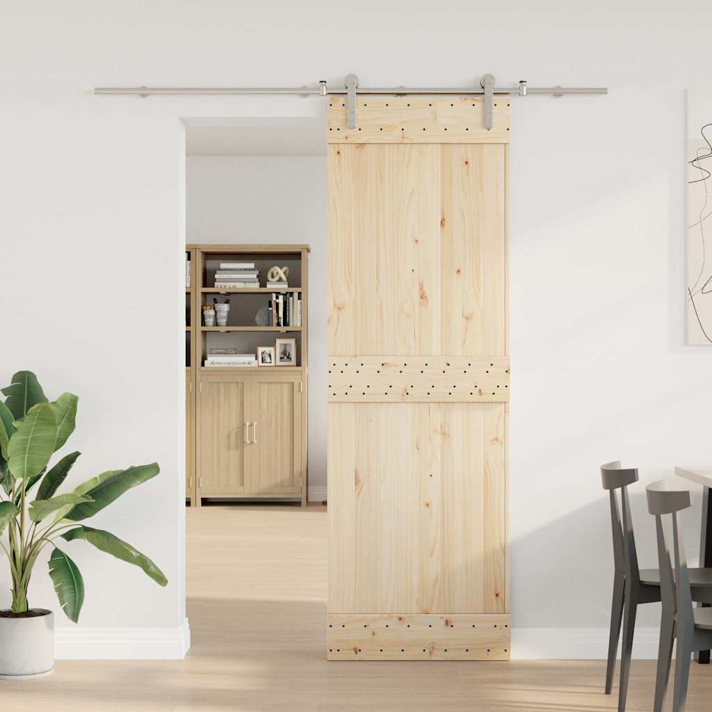 Set Piese Pentru Ușă Glisantă, Argintiu, 200 Cm Oțel Inoxidabil