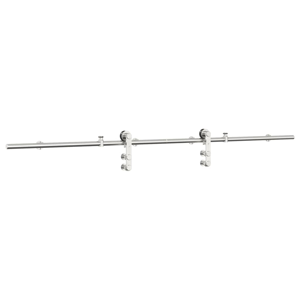 Set Piese Pentru Ușă Glisantă, Argintiu, 200 Cm Oțel Inoxidabil