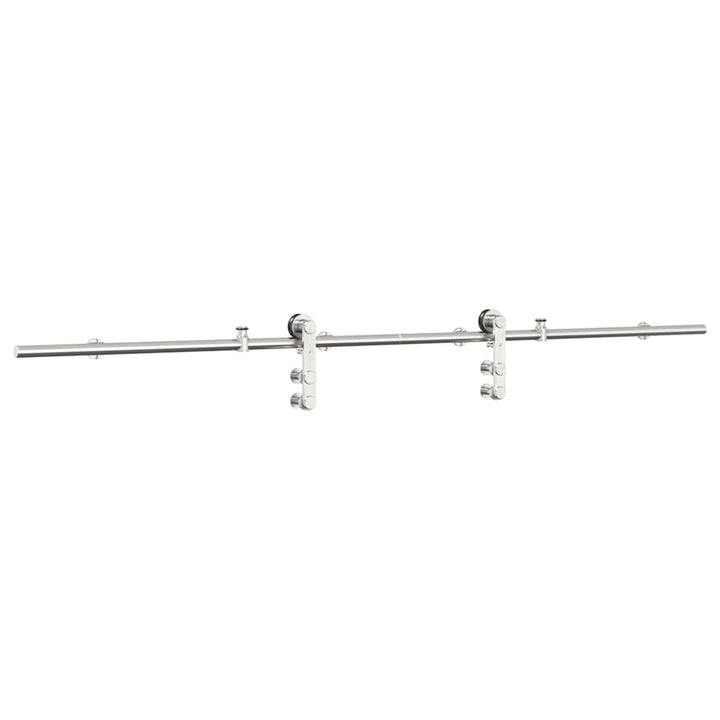Set Piese Pentru Ușă Glisantă, Argintiu, 200 Cm Oțel Inoxidabil