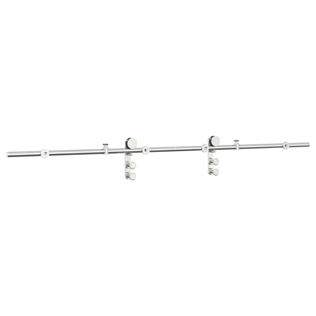 Set Piese Pentru Ușă Glisantă, Argintiu, 200 Cm Oțel Inoxidabil