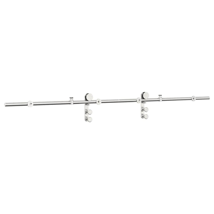 Set Piese Pentru Ușă Glisantă, Argintiu, 200 Cm Oțel Inoxidabil