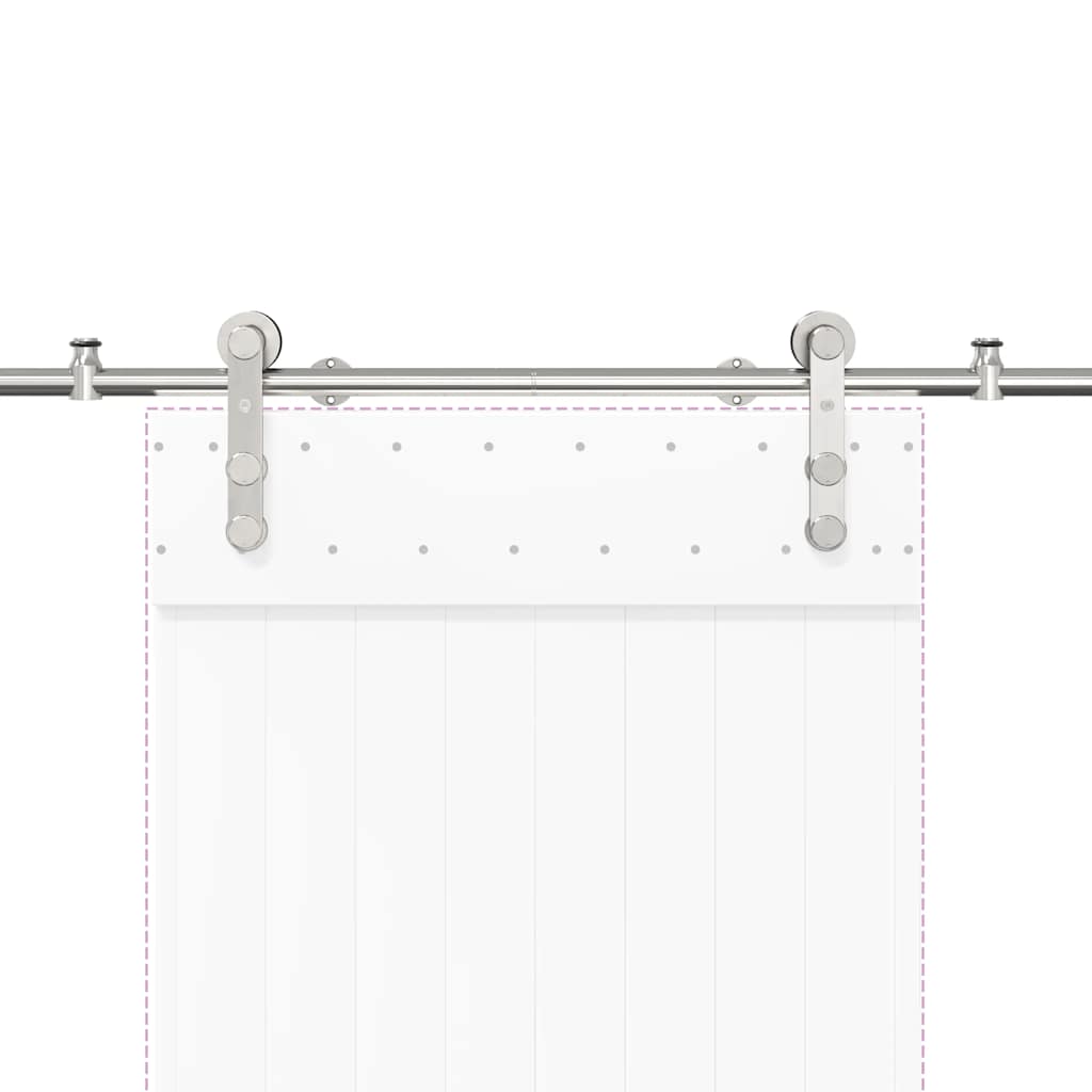 Set Piese Pentru Ușă Glisantă, Argintiu, 200 Cm Oțel Inoxidabil