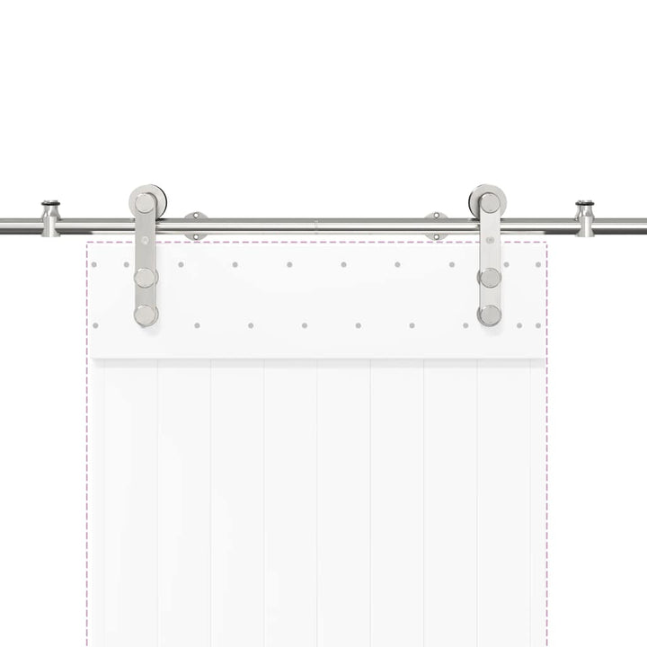 Set Piese Pentru Ușă Glisantă, Argintiu, 200 Cm Oțel Inoxidabil