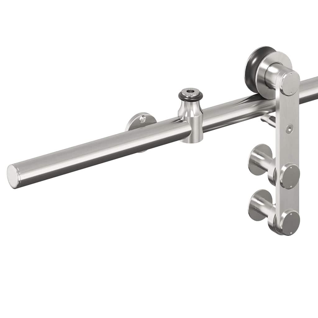 Set Piese Pentru Ușă Glisantă, Argintiu, 200 Cm Oțel Inoxidabil