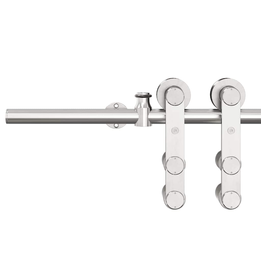 Set Piese Pentru Ușă Glisantă, Argintiu, 200 Cm Oțel Inoxidabil