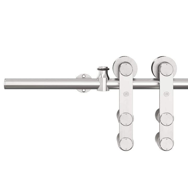 Set Piese Pentru Ușă Glisantă, Argintiu, 200 Cm Oțel Inoxidabil