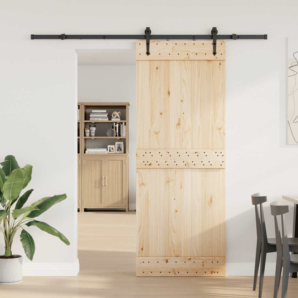 Set Feronerie Pentru Uși Glisante, Negru, 213,5 Cm, Oțel