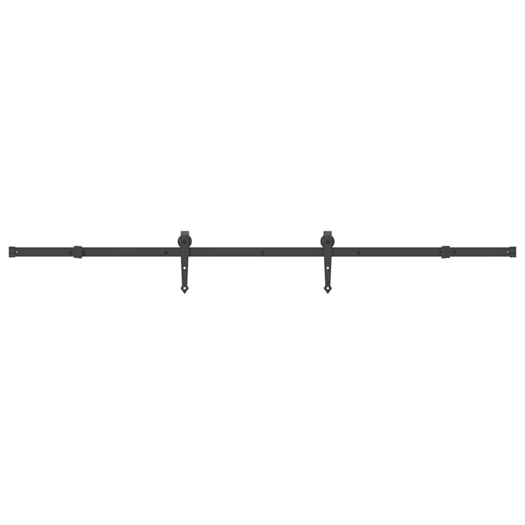 Set Feronerie Pentru Uși Glisante, Negru, 213,5 Cm, Oțel