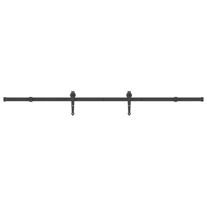 Set Feronerie Pentru Uși Glisante, Negru, 213,5 Cm, Oțel