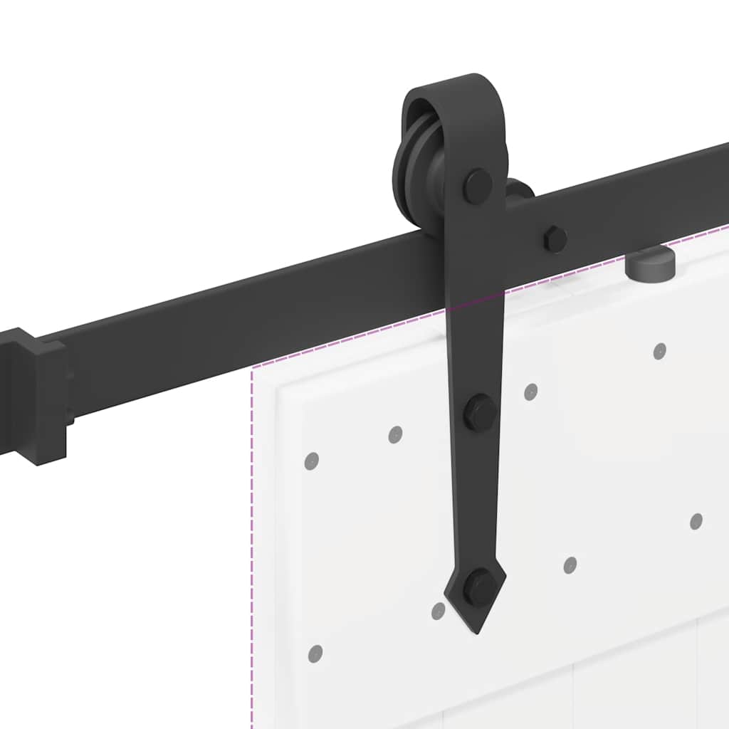 Set Feronerie Pentru Uși Glisante, Negru, 213,5 Cm, Oțel