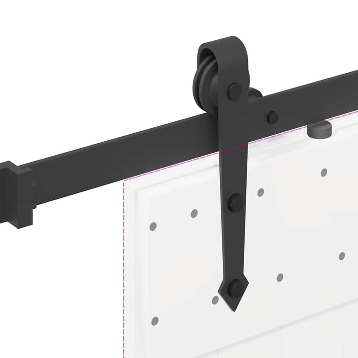 Set Feronerie Pentru Uși Glisante, Negru, 213,5 Cm, Oțel