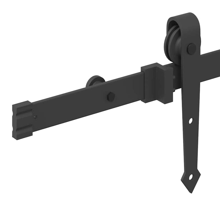Set Feronerie Pentru Uși Glisante, Negru, 213,5 Cm, Oțel