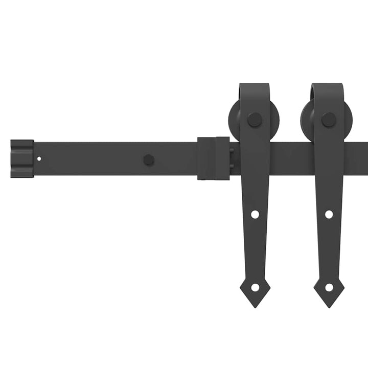 Set Feronerie Pentru Uși Glisante, Negru, 213,5 Cm, Oțel