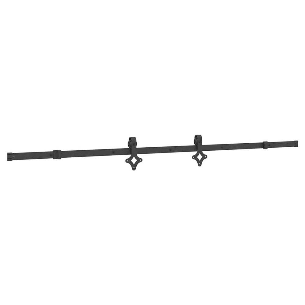 Set Feronerie Pentru Uși Glisante, Negru, 213,5 Cm, Oțel
