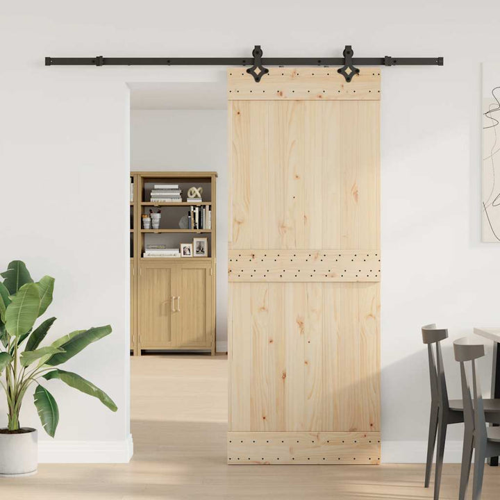 Set Feronerie Pentru Uși Glisante, Negru, 213,5 Cm, Oțel