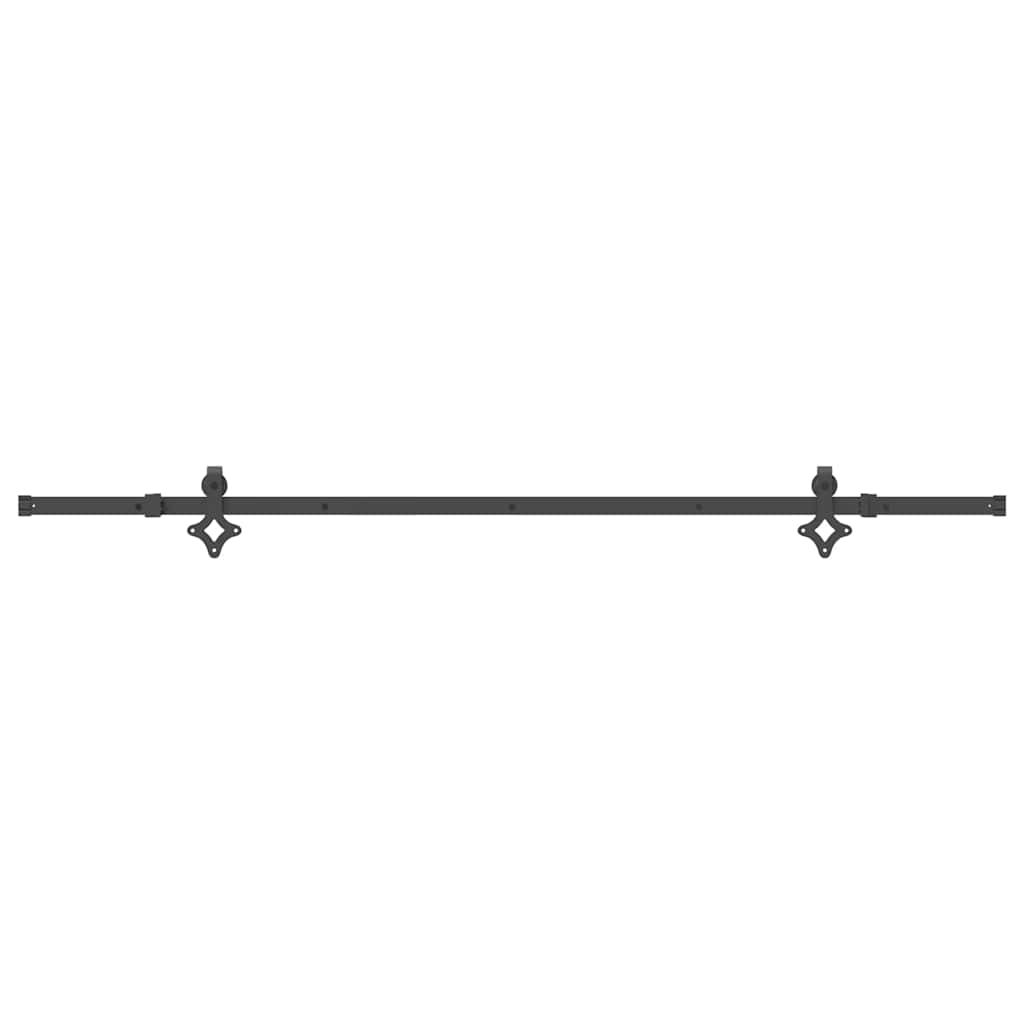 Set Feronerie Pentru Uși Glisante, Negru, 213,5 Cm, Oțel