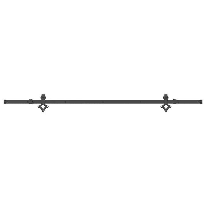Set Feronerie Pentru Uși Glisante, Negru, 213,5 Cm, Oțel