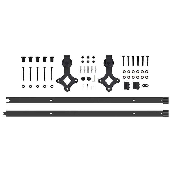 Set Feronerie Pentru Uși Glisante, Negru, 213,5 Cm, Oțel
