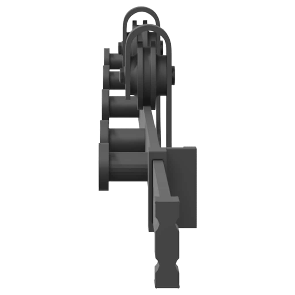 Set Feronerie Pentru Uși Glisante, Negru, 213,5 Cm, Oțel