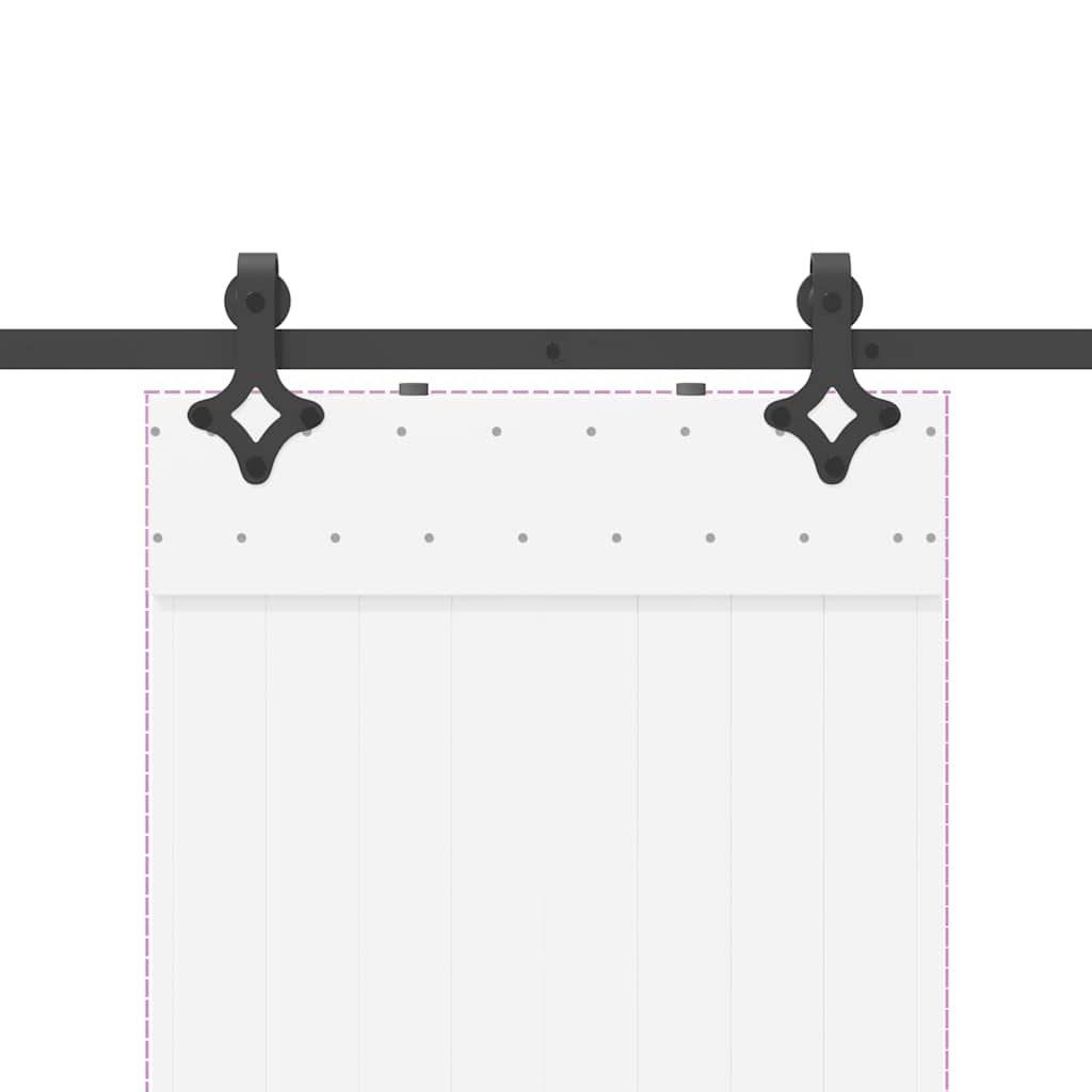 Set Feronerie Pentru Uși Glisante, Negru, 213,5 Cm, Oțel