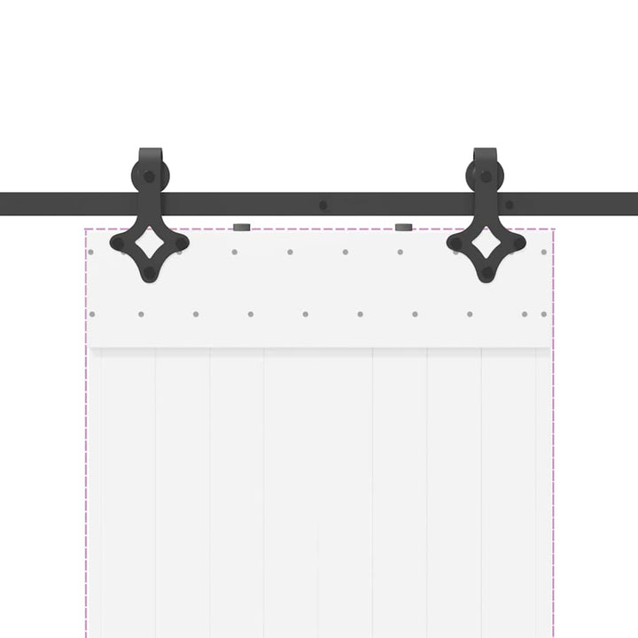 Set Feronerie Pentru Uși Glisante, Negru, 213,5 Cm, Oțel
