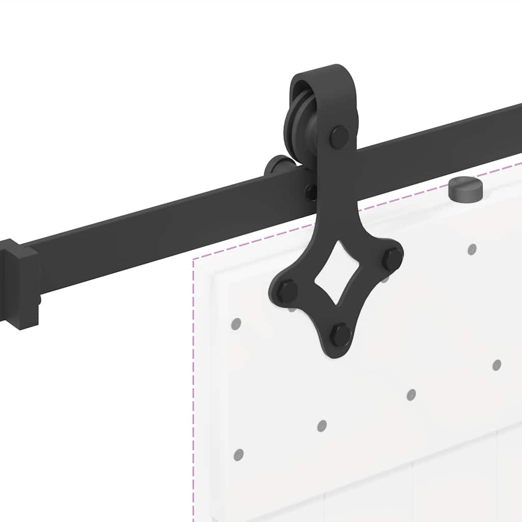 Set Feronerie Pentru Uși Glisante, Negru, 213,5 Cm, Oțel