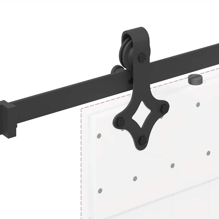 Set Feronerie Pentru Uși Glisante, Negru, 213,5 Cm, Oțel